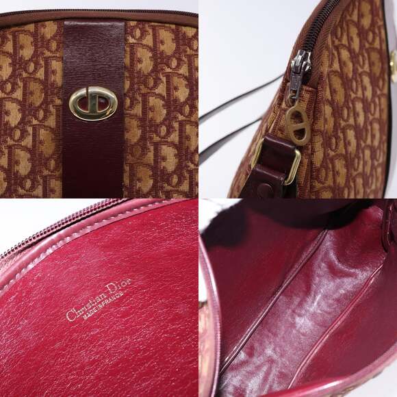 DIOR Trotter Canvas Shoulder Bag Red Gold - Picture 11 of 12